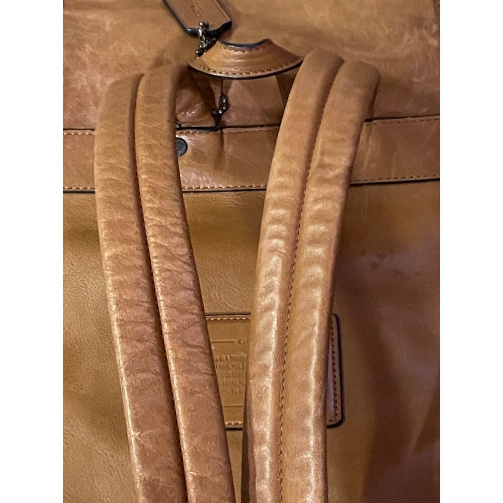 Coach Leather Backpack Brown Drawstring Flap Vintage Style Used - Picture 4 of 16
